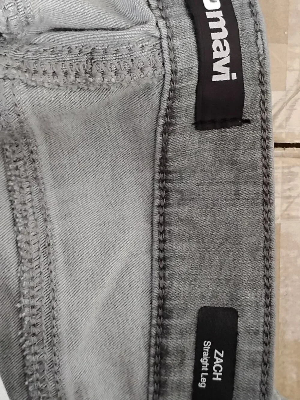 Mavi Grey Mid Smoke Brushed Zach Straight Leg Jeans